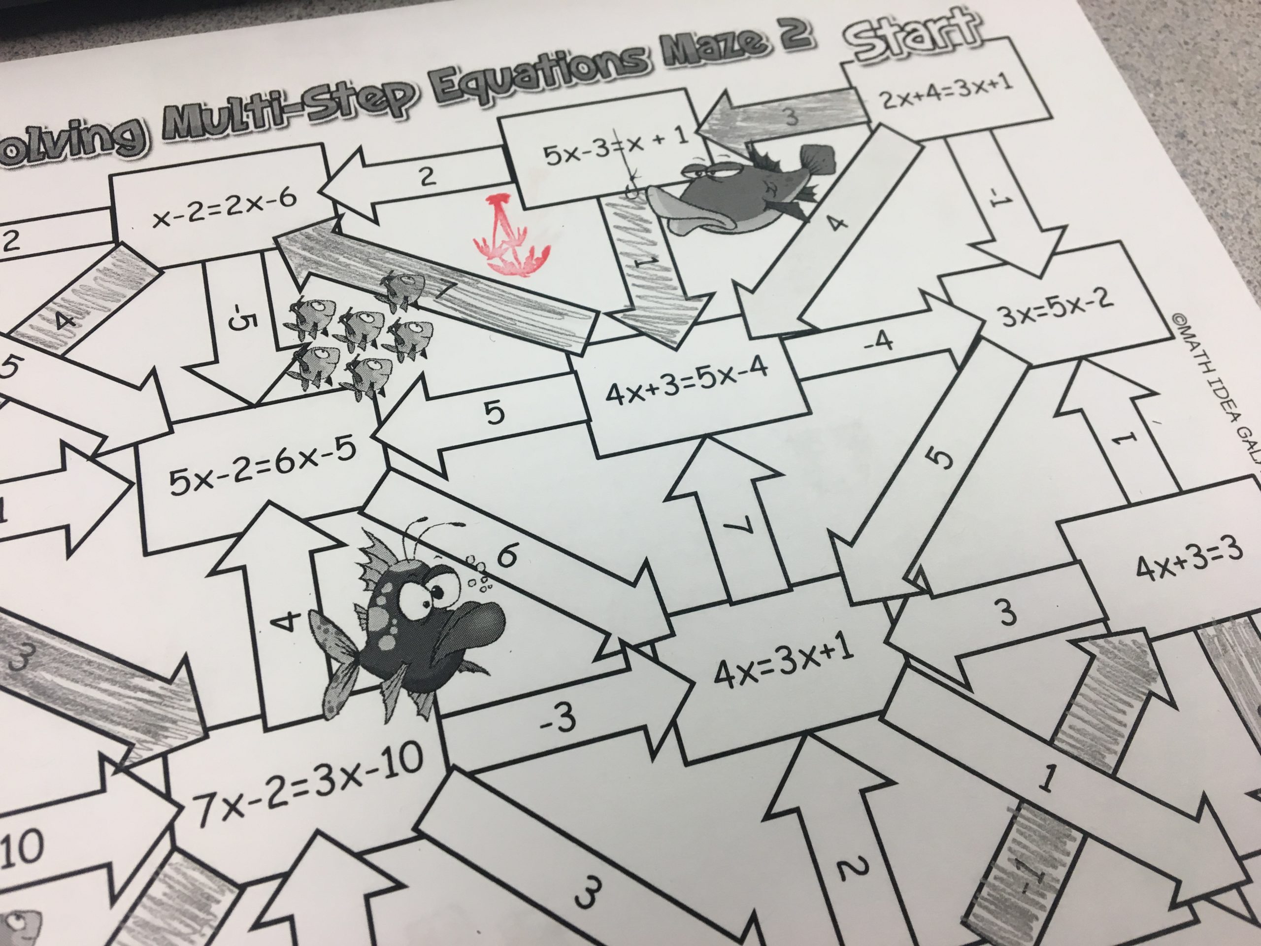 Two Step Equations Maze Worksheet Answer Key Tessshebaylo