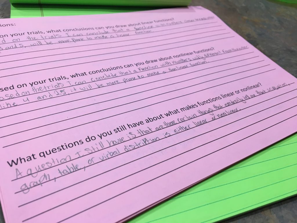 Teaching linear versus nonlinear functions through discovery idea galaxy