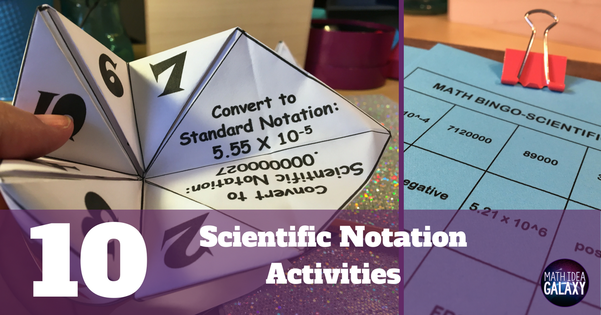 Scientific Notation Tic Tac Toe 5 x 5 Grid