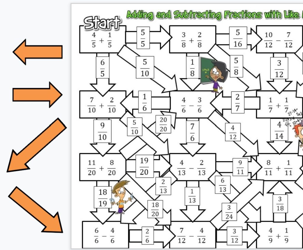 10 awesome activities for adding and subtracting fractions with like