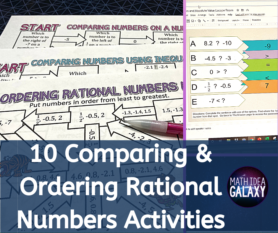 10 Comparing Ordering Rational Numbers Activities That Rock Idea Galaxy