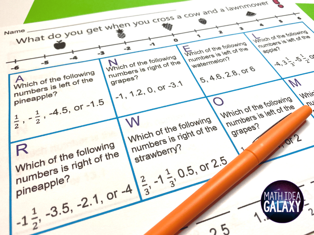 Looking for a fun worksheet alternative for comparing and ordering rational numbers practice? These cheesy riddles are great for stations, homework, and more. Read all about this and 9 other engaging ways to practice comparing and ordering rational numbers.