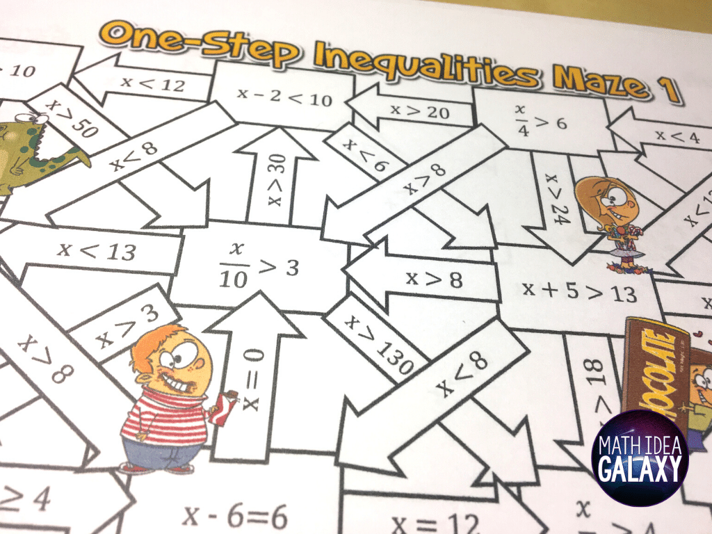 Looking for a fun alternative to worksheets for practicing one-step inequalities? Read more about these mazes, and 9 other easy-to-use, engaging ways to get students the one-step inequalities practice they need.